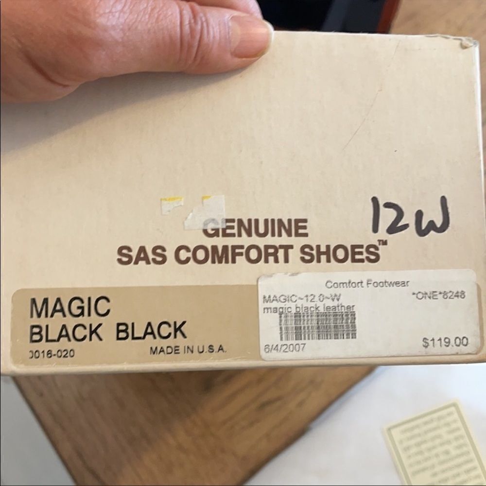 SAS BLACK LEATHER TASSLE WEDGE COMFORT SHO… - Picture 11 of 11